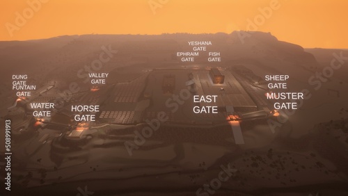 Cuadro en lienzo gates to Nehemiah's Jerusalem