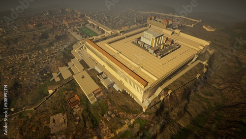 view on Herod's temple in Jerusalem 