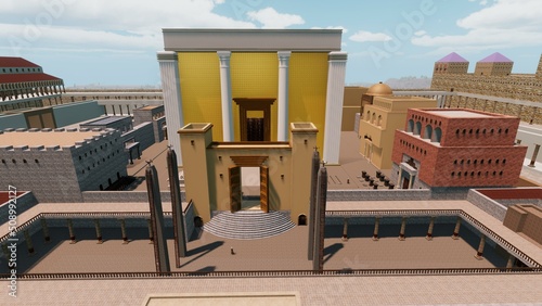 Herod's temple in Jerusalem from East