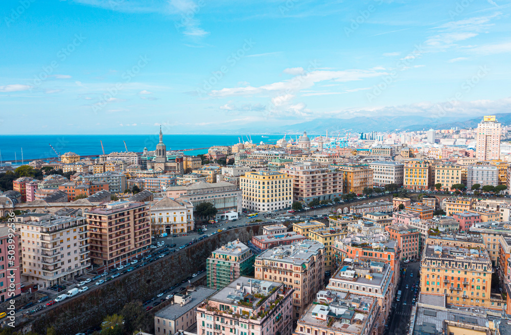 Aerial View in Genoa, Italy