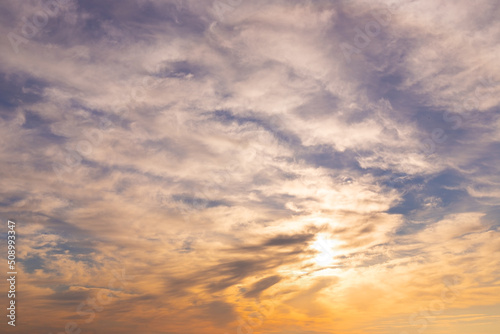 Fototapeta Naklejka Na Ścianę i Meble -  Beautiful yellow sky at dawn.