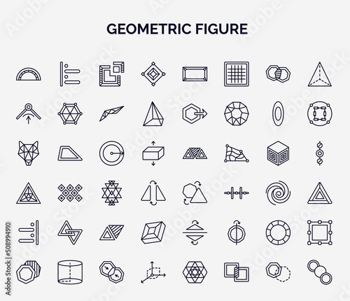 set of geometric figure web icons in outline style. thin line icons such as semicircle, synergy, edit corner, radius, transform, joint, rhombus, circular, coordinates icon.