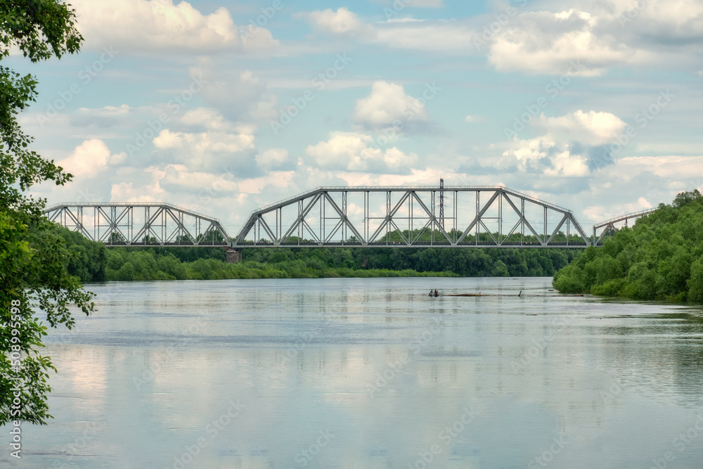Railway bridge over the river Railway bridge over the river