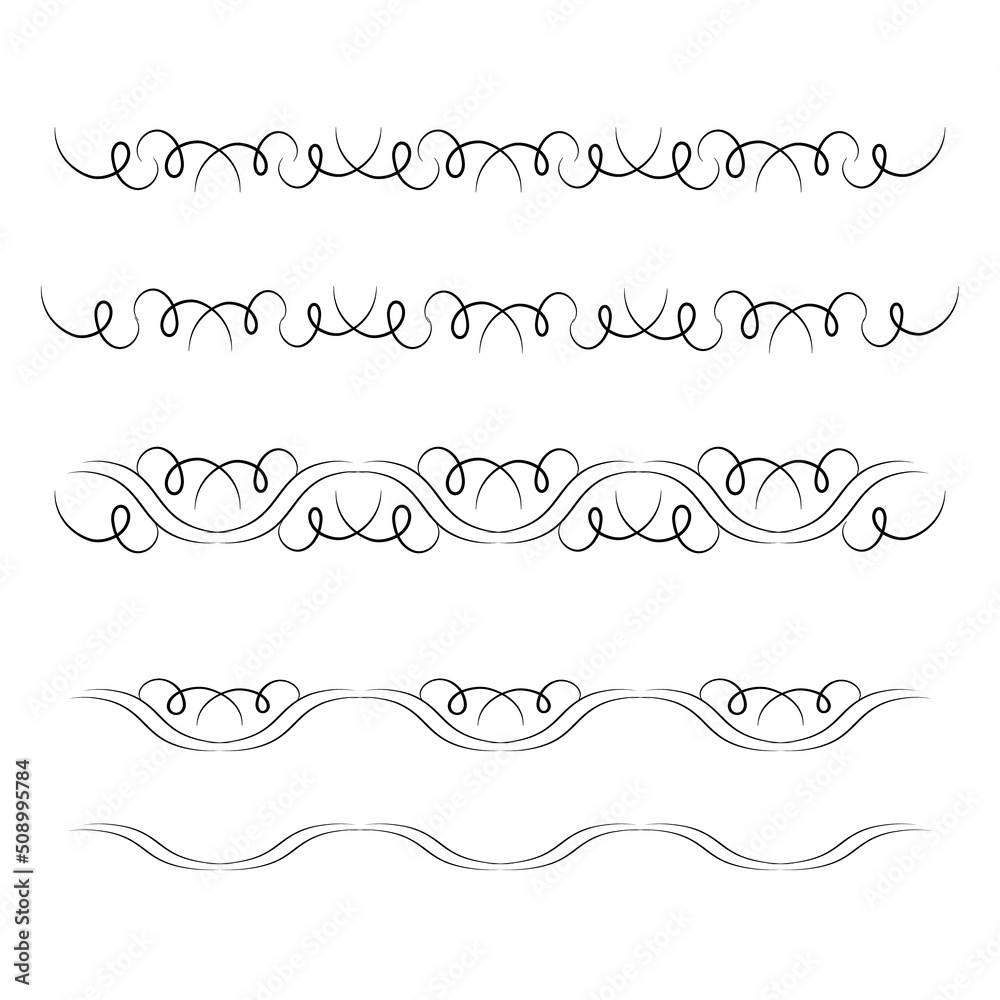 Decorative swirl divider. Elegance line set Vector Decorative swirl divider. Elegance line set Vector