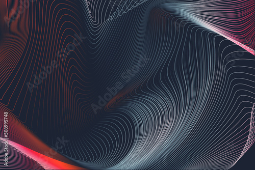 Abstract wave line. Modern digital dynamic relief for banner  poster  cover. Spiral motion musical vibration. Vector 3d illustration.