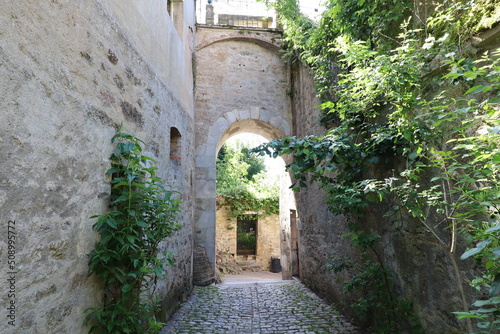 Fototapeta Naklejka Na Ścianę i Meble -  Rue typique, village de Semur en Auxois, département de la Côte d'Or, France