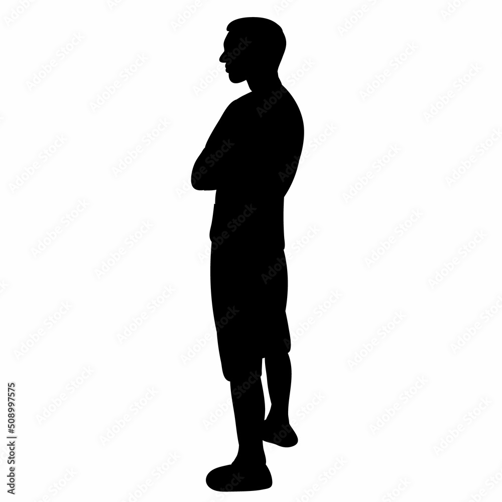 guy silhouette on white background, isolated guy silhouette on white background, isolated