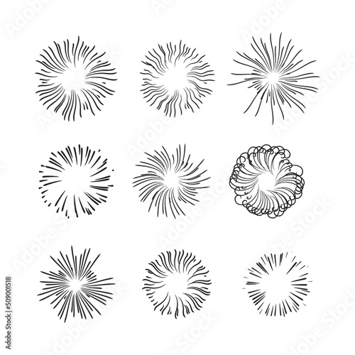 vector set of burst firework