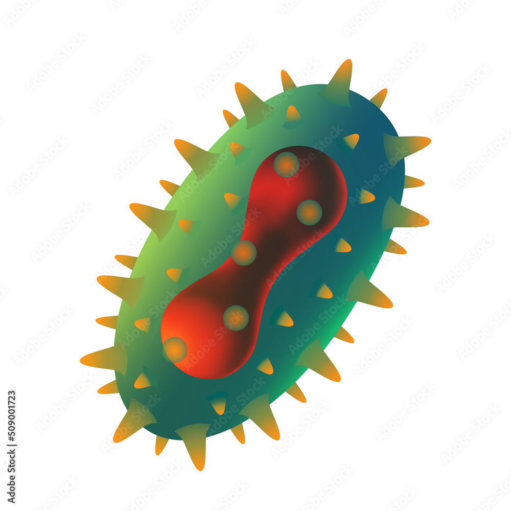 Close-up pox virus, patogen cell or bacteria molecule. Isolated element