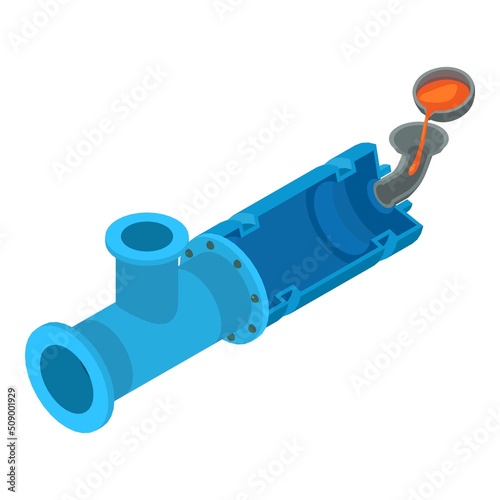 Metallurgical equipment icon isometric vector. Centrifugal casting process icon. Steel and iron industry, metallurgy, professional equipment