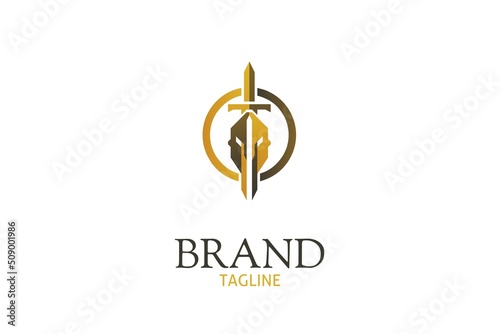 The logo of the sword and the Spartan. Two nice combinations and elegant, suitable for any brand, which can be seen even from a distance.