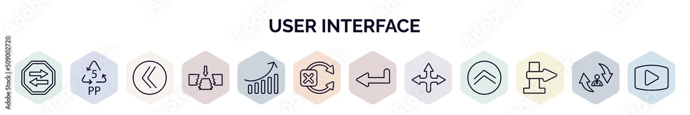 set of user interface web icons in outline style. thin line icons such ...