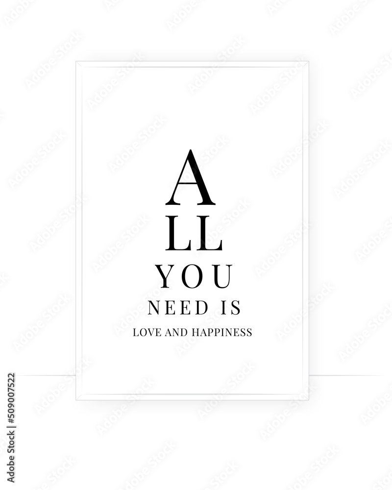 Scandinavian minimalist wording poster design. Nordic wall art. Wording