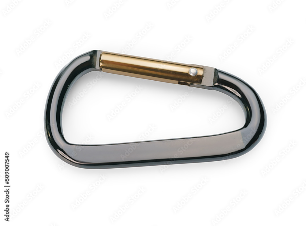 Black metallic carabine isolated with clipping path Black metallic carabine isolated with clipping path