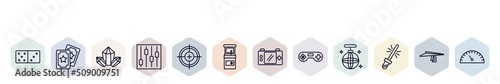 set of web icons in outline style. thin line icons such as