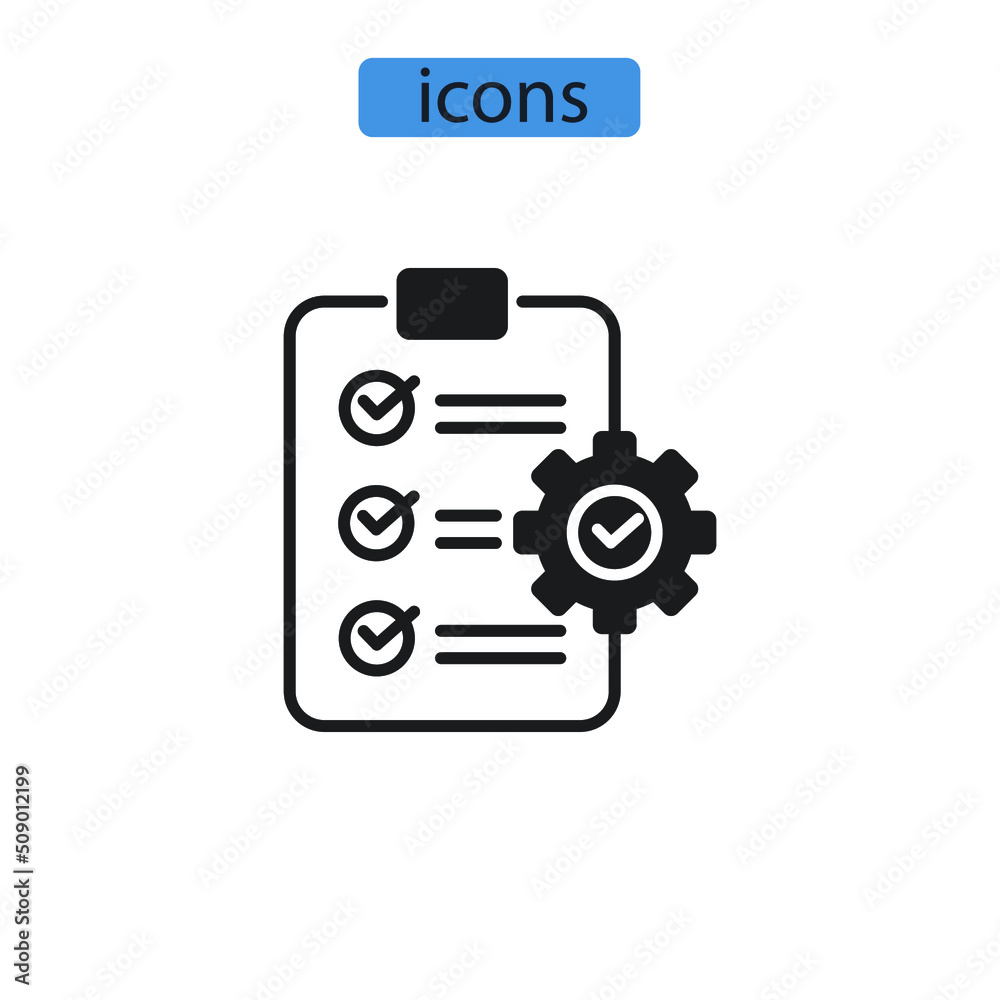 Management icons symbol vector elements for infographic web Management icons symbol vector elements for infographic web
