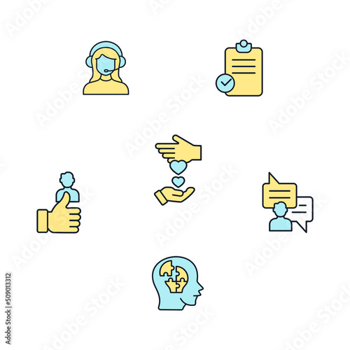 counseling icons set . counseling pack symbol vector elements for infographic web