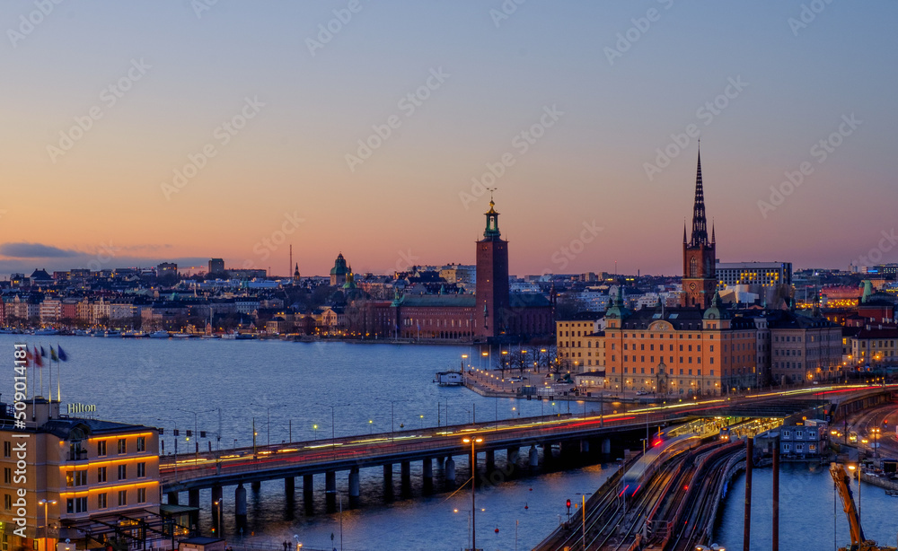 Vista dei palazzi del centro di Stoccolma