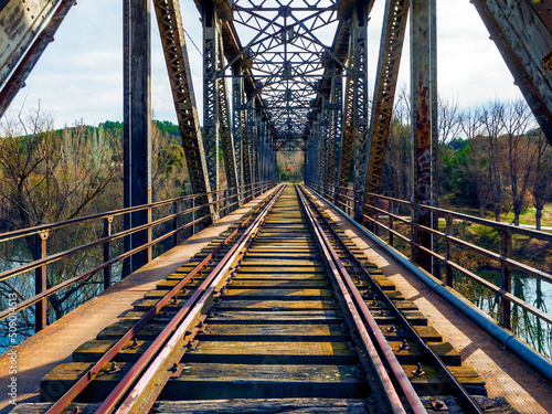 Photos Puente de hierro sobre el rio Duero a su paso por Soria del antiguo ferrocarril