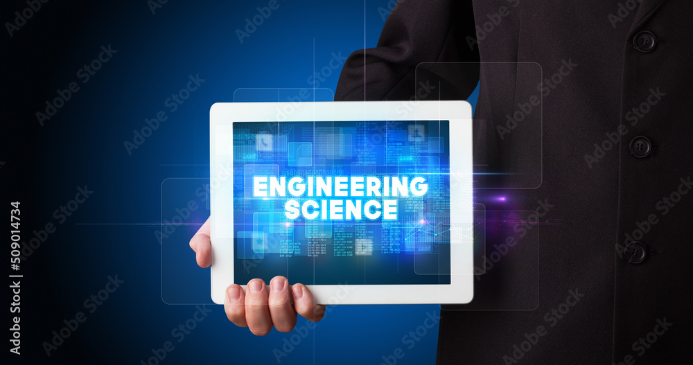 Person holding tablet, technology concept Person holding tablet, technology concept