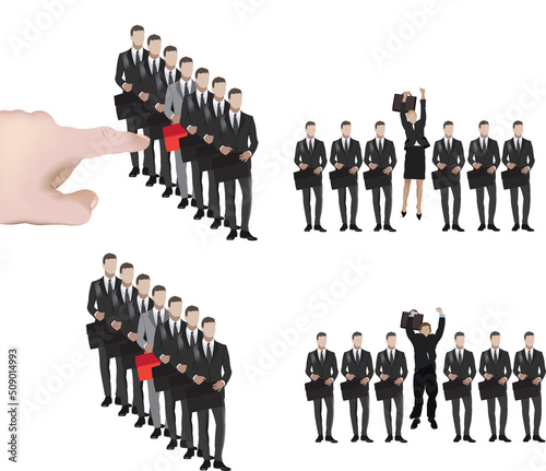 distinct people are chosen and hired