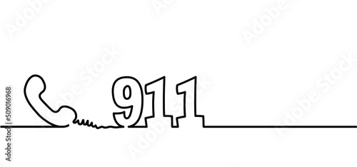 In Case Of Emergency. Call 911. Helpline number Day. SOS symbool Safety first Medical logo Vector icon, symbol. Distress signal. Alarm, help location pincall phone.