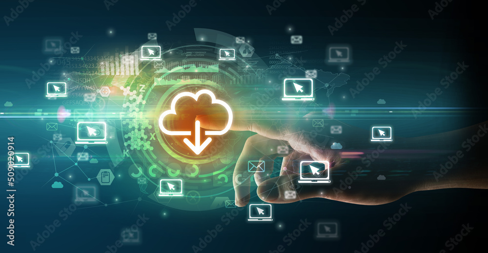 touching with soft gesture multimedia screen with future technology concept touching with soft gesture multimedia screen with future technology concept