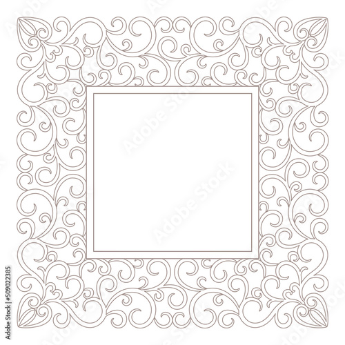 invitation floral card. Vectir floral frame  ( laser cut)