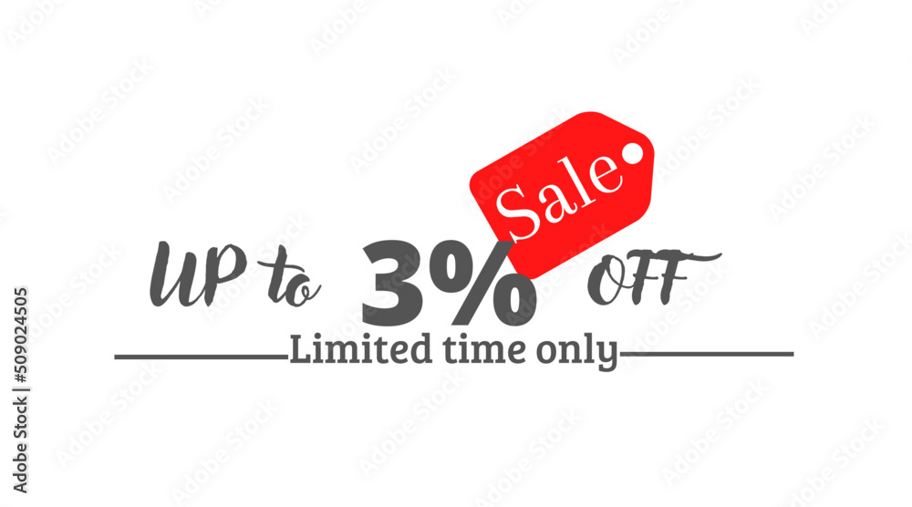 3% off sale, UP tô Online discount with label design 3% off sale, UP tô Online discount with label design