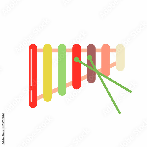Colorful vector xylophone isolated on white background. Cute kids musical toy illustration. photo