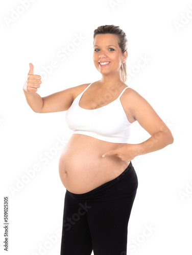 Pregnancy. Happy pregnant woman