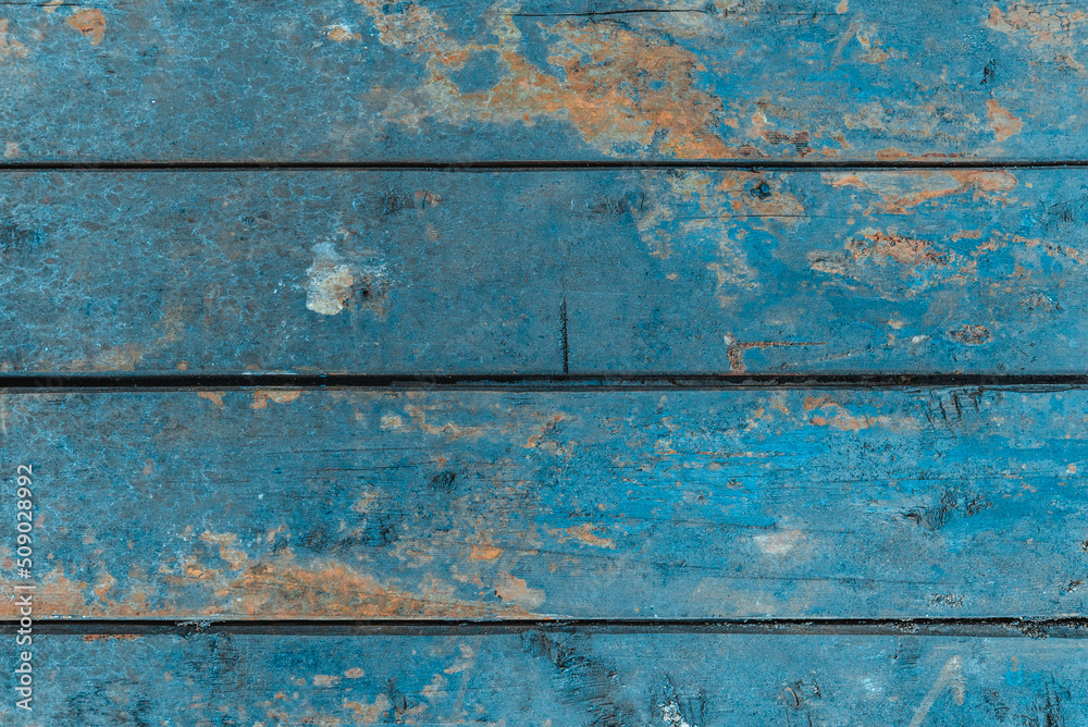 Fototapeta premium vintage old painted blue wooden background for text, advertising or design