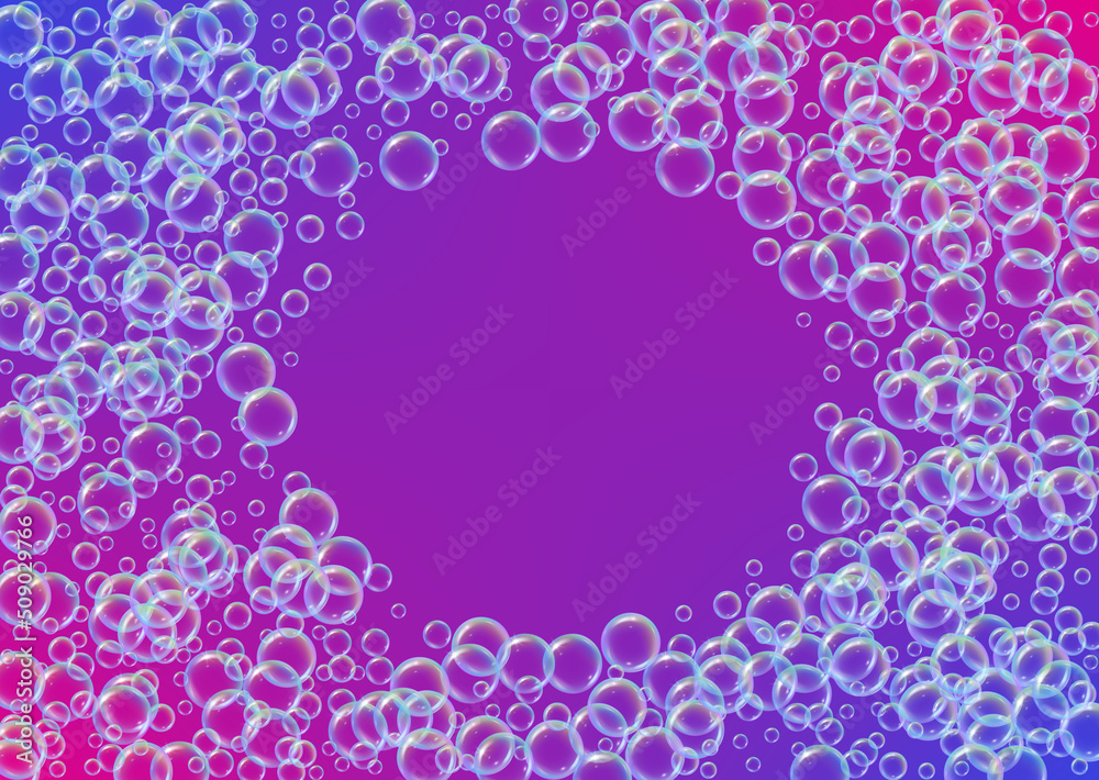 Soap foam. Detergent bath bubble and suds for bathtub. Shampoo.