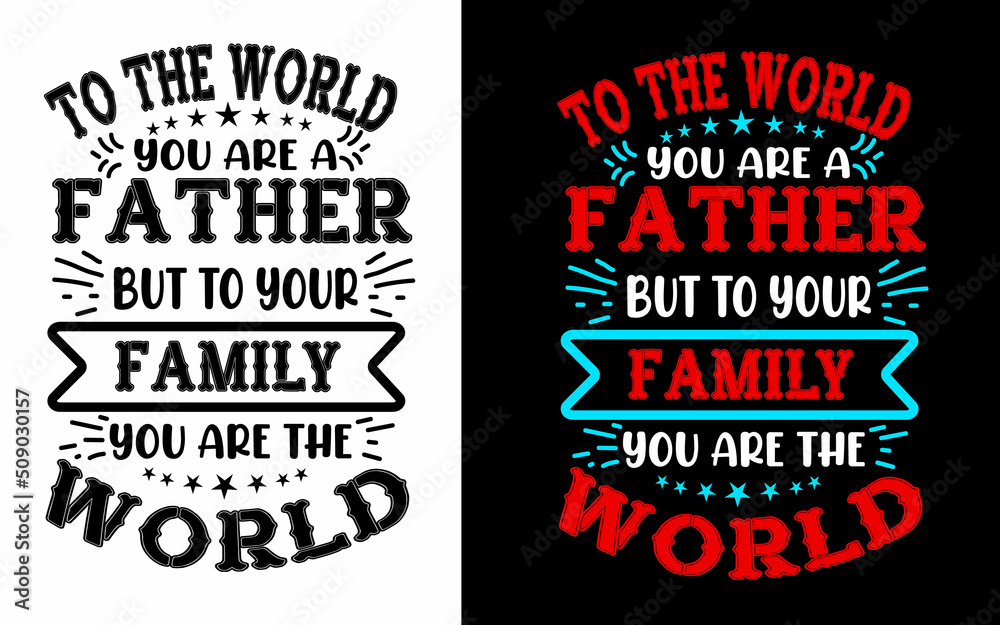 Typography father's day t shirt design template