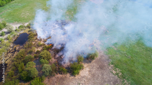 forest fires and disasters  shooting from a drone