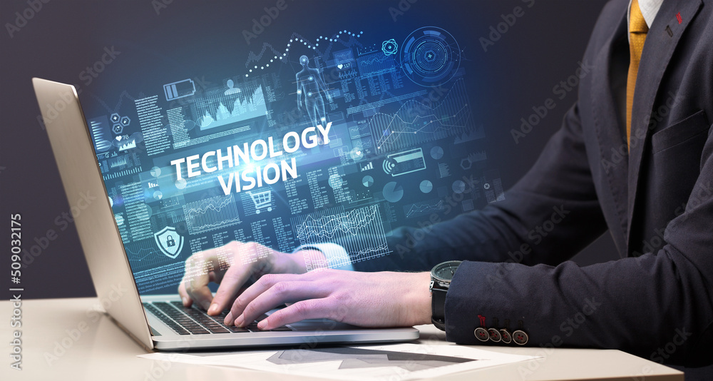 Businessman working on laptop concept Businessman working on laptop concept