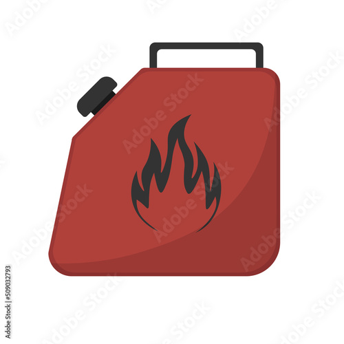 Gasoline or oil, diesel, benzin fuel canister vector icon. Petrol can gallon gas tank fuel container