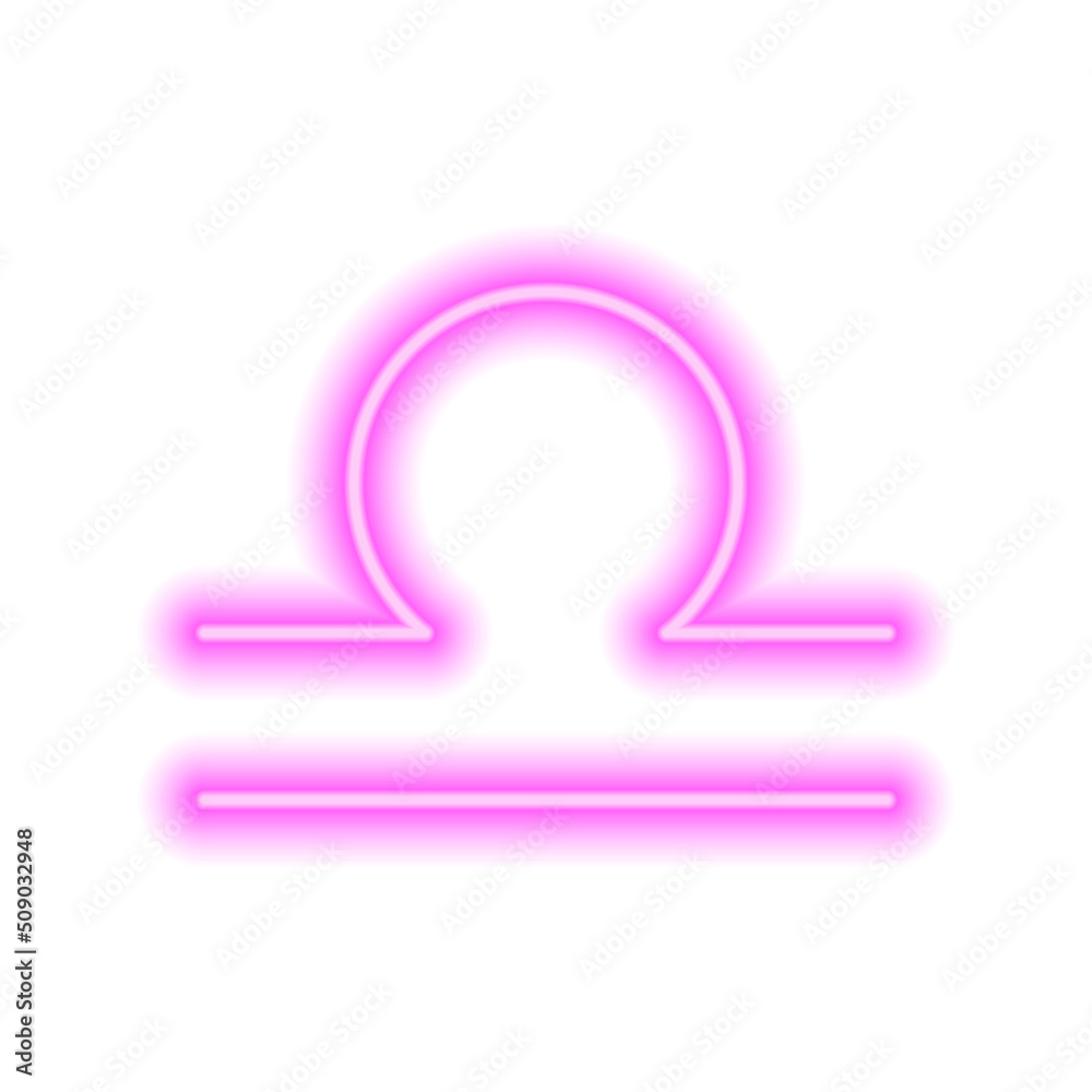 Pink neon zodiac sign Libra on white. Predictions, astrology, horoscope. Pink neon zodiac sign Libra on white. Predictions, astrology, horoscope.
