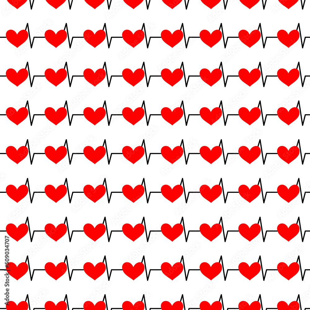 Seamless background with heartbeat symbol. Vector illustration Seamless background with heartbeat symbol. Vector illustration
