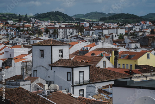 Top view of the Ponta Delgada center, San Miguel island - Azores, Portugal. photo