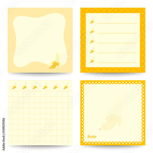 Set of square notepads with Banana