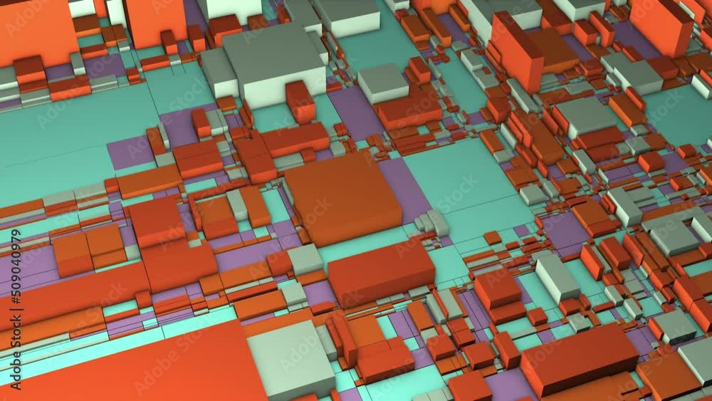 Expanding reality of rectangles, seamless loop. Motion. Extraordinary