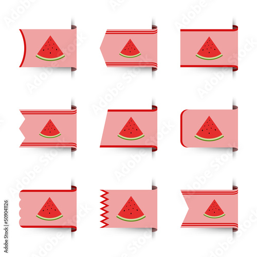 Set of colored bookmarks with Watermelon