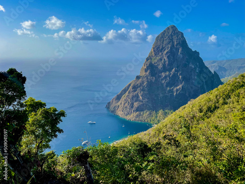 A view of Petit Piton in Saint Lucia photo