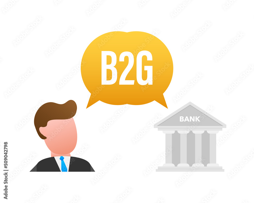 B2G or Business to Government Marketing. Vector Illustration. Icon for marketing design B2G or Business to Government Marketing. Vector Illustration. Icon for marketing design
