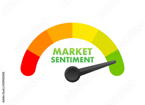 Market sentiment, fear and greed index. Market sentiment. Business concept