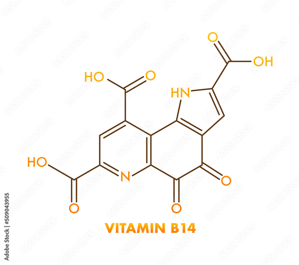 Fototapeta premium Structural formula of vitamin B14 on a white background. Vector illustration