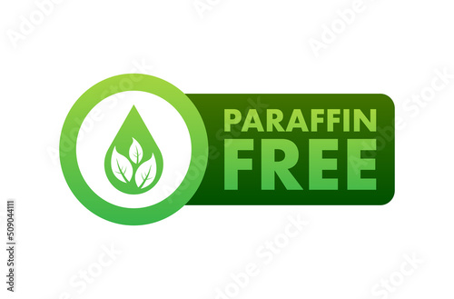 Icon with paraffin free. Paraffin free. Green logo photo