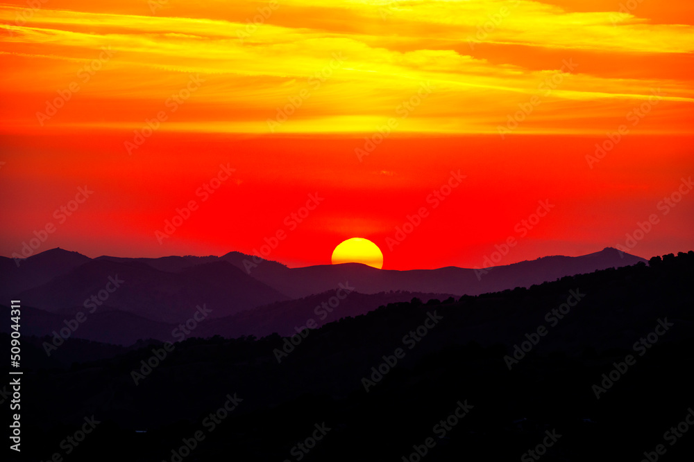 Sunset in Kings Canyon National Park, California Sunset in Kings Canyon National Park, California