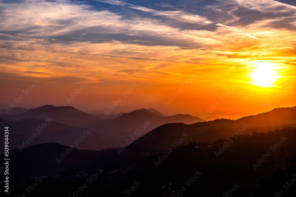 Sunset in Kings Canyon National Park, California Sunset in Kings Canyon National Park, California